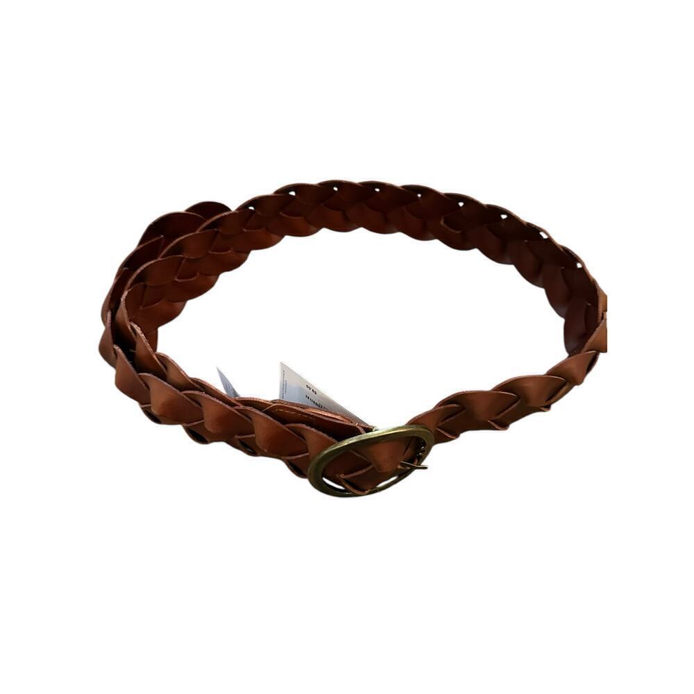 NWT Treasure & Bond Women's Brown Kaylee Braided Leather Adjustable Belt